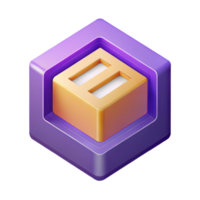 memorable modern Crisp edges isometric text box with Scalable Design. 4K png
