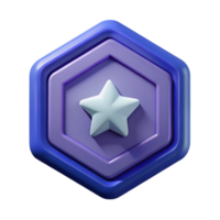 wonderful bohemian Octagonal badge with star icon, symmetrical design, flat indigo with Scalable Design. ultra HD png