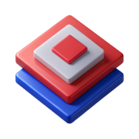 mesmerizing bold traditional Overlapping squares, clean lines, flat red and blue colors with Scalable Design. 8K png