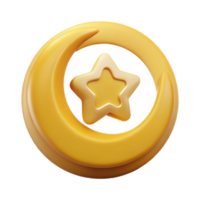 signature baroque Crescent moon badge, minimalist star inside. Single-weight stroke, flat color, crisp edges with Scalable Design. crisp png