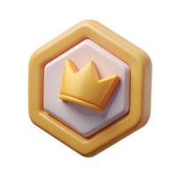 mesmerizing rare Octagonal badge with a crown. Single-weight stroke, flat color, minimal with Scalable Design. png