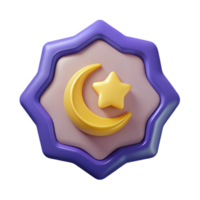 wonderful passionate rustic Crescent moon badge with a star inside. Symmetrical, minimal, flat color with Scalable Design. museum quality png