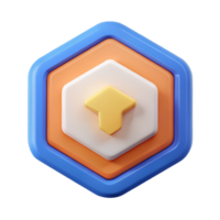 magnificent nordic Hexagonal badge with a simple arrow. Flat color, clean lines, minimal with Scalable Design. 4K png
