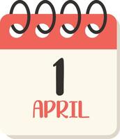 Cartoon 1 April isolated element , party element calendar vector