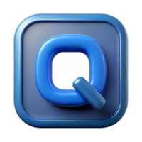 vibrant baroque Outlined, square Q shape. Single-weight stroke, crisp edges with Scalable Design. 8K png