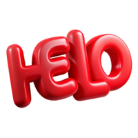 picturesque melancholic elegant Bold, sans-serif HELLO in bright red. Clean lines, flat color with Scalable Design. high quality png
