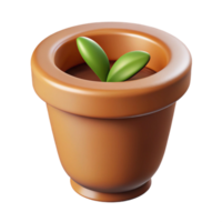 exemplary classic Scalable isometric flower pot with single-weight stroke and brown color with Scalable Design. original png