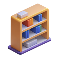 timeless victorian Isometric bookshelf. Clean lines, single-weight stroke. with Scalable Design. refined png