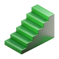 timeless impressionist Scalable isometric staircase with single-weight stroke and green steps with Scalable Design. perfect clarity png