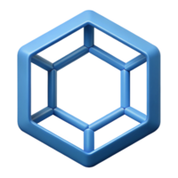 pristine reflective creative Geometric outline of a hexagon. Clean lines, with Scalable Design. artisan png