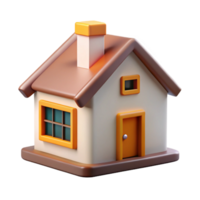 passionate enchanting House with a chimney and square windows. Clean lines, crisp edges, with Scalable Design. 8K png