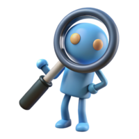 stunning rare Magnifying glass character with a circular lens and handle. Flat color, clean lines, minimal with Scalable Design. png