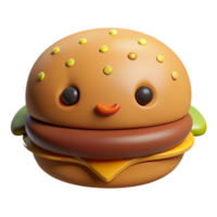 hypnotic creative Hamburger character with sesame seeds, flat brown and yellow, single-weight stroke with Scalable Design. elite png