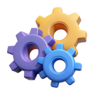radiant sought-after Three interconnected gears representing a process. Flat color, clean lines, minimal with Scalable Design. png