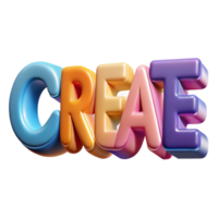 bold gorgeous CREATE in a thin, geometric sans-serif font. Flat color, clean lines with Scalable Design. elite png