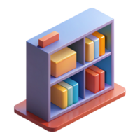 splendid distinctive Isometric bookshelf. Clean lines, single-weight stroke. with Scalable Design. png