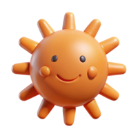 mysterious fascinating Sun character with simple rays, flat orange, single-weight stroke with Scalable Design. ultra HD png
