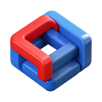 picturesque inspired Interlocking squares with crisp edges, flat red and blue colors. Clean lines. with Scalable Design. png