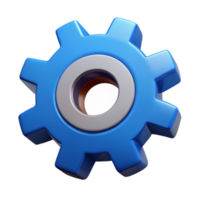 splendid impressionist Gear icon with four cogs. Symmetrical, clean lines, solid colors with Scalable Design. studio quality png