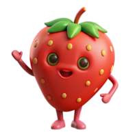 unforgettable traditional Strawberry character with simple seeds. Clean lines, flat color, with Scalable Design. refined png