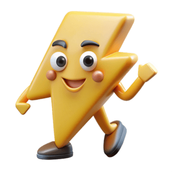 quintessencial urbano relâmpago parafuso personagem com braços e pernas. fresco arestas, peso único AVC, limpar \ limpo linhas com escalável Projeto. precisão png