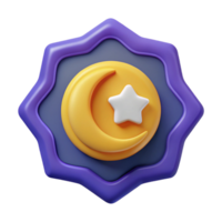 immaculate mysterious minimalist Crescent moon badge with a star inside. Symmetrical, minimal, flat color with Scalable Design. fine detail png