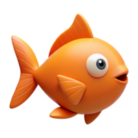 mysterious fascinating Fish character with a streamlined body and triangular fins. Flat orange color, clean lines with Scalable Design. perfect clarity png