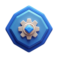 wonderful classic Diamond-shaped badge with a stylized gear. Clean lines, flat color, geometric design with Scalable Design. flawless png