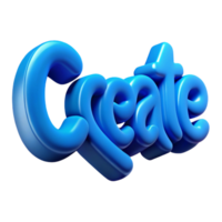 gorgeous mysterious urban Bold, sans-serif CREATE in vibrant blue. Clean lines, flat color with Scalable Design. ultra HD png
