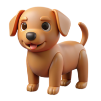 majestic organic Dog character with a rectangular body and floppy ears. Flat brown color, with Scalable Design. 8K png