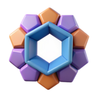 serene acclaimed Rotating pentagons, flat color, clean lines, with Scalable Design. png