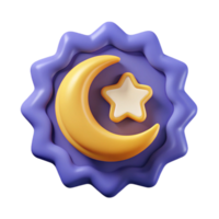 harmonious dramatic Crescent moon badge with star, crisp edges, minimal design, flat color with Scalable Design. flawless png