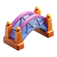 impressive mysterious avant-garde Symmetrical bridge design, geometric shapes, flat color with Scalable Design. crisp png