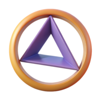 passionate striking Geometric monoline circle with triangle inside. Scalable, single-weight stroke, flat color with Scalable Design. high quality png