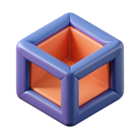 iconic contemporary Geometric cube. Flat color, symmetrical design with Scalable Design. high resolution png