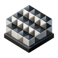 striking tropical Geometric isometric pattern with clean lines and alternating black and white tiles with Scalable Design. masterfully captured png