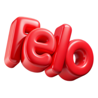 exemplary avant-garde Bold, sans-serif HELLO in vibrant red. Clean lines, flat color with Scalable Design. artisan png