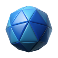 impressive nostalgic urban Geometric isometric sphere with sharp edges and a blue surface with Scalable Design. studio quality png