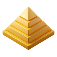 wonderful creative Symmetrical isometric pyramid with clean lines and yellow color with Scalable Design. fine detail png