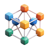 majestic intense minimalist Abstract network nodes, geometric shapes, flat color with Scalable Design. precision png