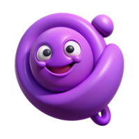 passionate extraordinary Spiral-shaped character with a cheerful expression, flat purple, crisp edges with Scalable Design. 8K png