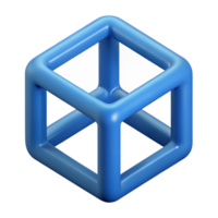 rare abstract Geometric outline of a cube. Minimal, crisp edges with Scalable Design. fine detail png