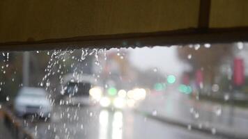 Rainfall creates a serene atmosphere in urban setting video