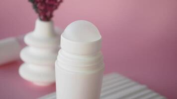 Deodorant Roll on a pick background video
