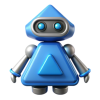 fascinating dreamy nordic Triangular robot character, sharp edges, flat blue, with Scalable Design. sharp png