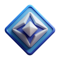 distinguished victorian Diamond-shaped badge with intersecting diagonals. Geometric, flat color, sharp edges with Scalable Design. refined png