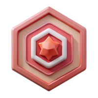 sumptuous reflective rustic Pentagon badge, concentric pentagons. Scalable, clean lines, flat color with Scalable Design. sharp png