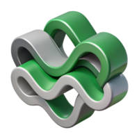 impressive notable Interlocking wave shapes, green and grey. Flat color, clean lines. with Scalable Design. png