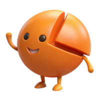 hipnotizante tropical laranja personagem com uma segmento removido, plano laranja, fresco arestas com escalável Projeto. elite png