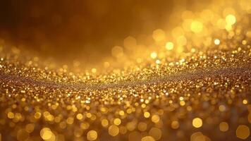 Shimmering gold dust with blurred light spots photo